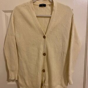 Size X-Small Pastel Yellow Tahari Button-Up Cardigan